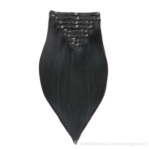 High Quality Clip In Hair Extensions 8pcs Natural Human Virgin Hair Custom Remy Hair Extensions Clip In